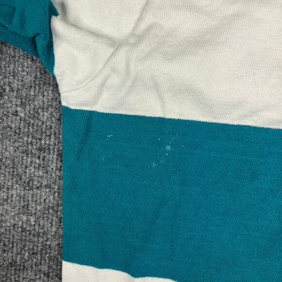 GANT Rugger Shirt Mens Size XL Teal White Striped Long Sleeve Rugby USA Classic - Picture 6 of 9
